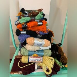 Huge Lot of Vintage Tapestry Wool Yarn in Varied Colors